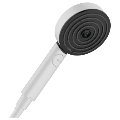Image of Hansgrohe Hand Shower Water Saving Pulsify Select S, Head (EcoSmart) 105 mm with 3 Sprays (Relaxation) Incl. PowderRain, Matt White, 24111700