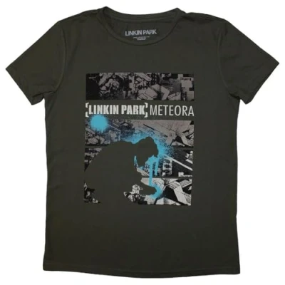 Image of Rock Off officially licensed products Linkin Park Meteora Drip Collage Womens T Shirt S Green