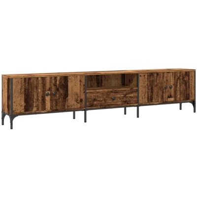 Image of vidaXL TV Cabinet with Drawer Old Wood 200x25x44 cm Engineered