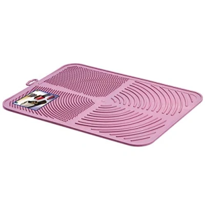 Image of Cat CENTRE Pink Litter Tray Mat Clean Floor Quality Waterproof Pet Box Pan Toilet Urine Proof Pad Trapper Catcher Loo Placemat Kitten BPA Free Grooved Design Scatter Control