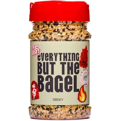 Image of Smoky Everything But The Bagel Seasoning Jumbo 180g Shaker. All Purpose Finishing for Meat and Vegetables. Gourmet by GOAT Blends UK.