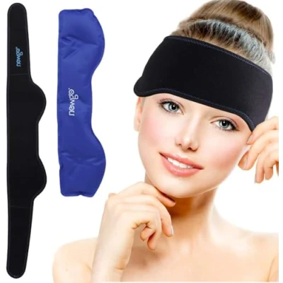 Image of NEWGO Migraine Relief Ice Pack for Head, Hot Cold Compress Gel Headache, Chronic Migraine, Chemo, Tension, Sinus Pain, Stress Relief, Menopause