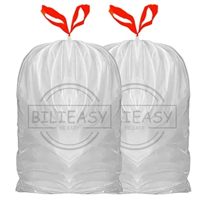 Image of Bilieasy 100 Bags 20L 30 L Trash Bags, Garbage Bin Liners, (White bags)