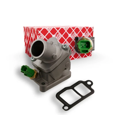 Image of 30637217, 30650022, 30777475, 31293699, 8636571 Engine thermostat FEBI BILSTEIN 34850 90C with seal sensor Cast Aluminium housing