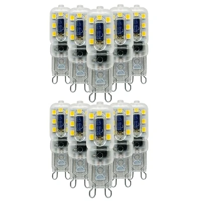 Image of paul russells G9 LED Bulbs, 2.2W, Daylight 6500K,200LM, Equivalent to 20W Halogen Non Dimmable, Energy Saving Bi Pin Capsule Bulb, for Home Lighting Chandelier Lamp Decor 10 Pack