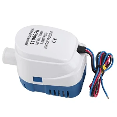 Image of 1100GPH Bilge Pump, 12V Water Marine Automatic Submersible Pump Fully Auto Float Switch Internal