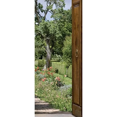 Image of PLAGE 141009 Sticker Trompe L&#039;Oeil Window My Garden, Multicolour (204 x 83 cm)