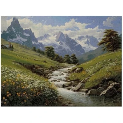 Image of Snow is Melting Counted Cross Stitch,14 Count 100% Cotton,300x220 Stitch, 54x40cm,Cotton Landscape 14ct Stitch Kits