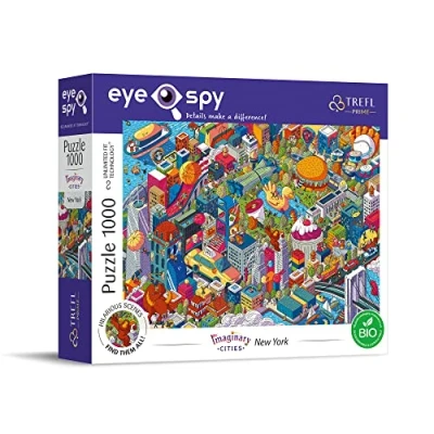 Image of Trefl New York USA 1000 Piece Jigsaw Puzzles for Adults &amp; Children Eye Spy Imaginary Cities Puzzle Find The Hilarious Scenes