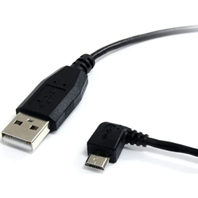 Image of StarTech.com UUSBHAUB6LA 6 ft (1.8 m) USB to Micro Cable, 2.0 A Left Angle B, Black, Cable