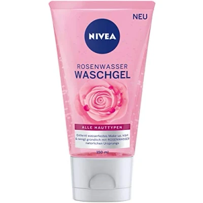 Image of Nivea Rose Water Wash Gel (150 ml), Facial Cleansing with MicellAIR Technology and Natural Water, for All Skin Types
