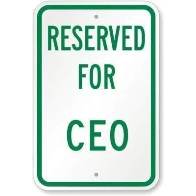 Image of Reserved For Ceo Sign Metal Vintage 8x12 inches