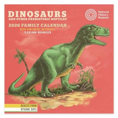 Image of 2026 National History Museum Kids Dinosaurs Square Family Planner Organiser Wall Calendar