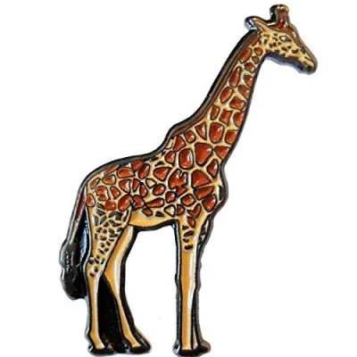Image of Giraffe Metal Enamel Pin Badge Lapel Brooch Zoo Wild Animal