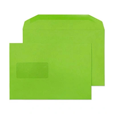 Image of Blake Creative Colour C5+ 162 x 235 mm 120 gsm Mailer Gummed Window Envelopes (807MW) Lime Green Pack of 500