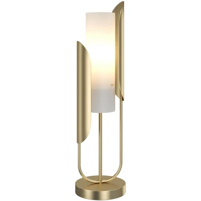 Image of Сipresso Table &amp; Floor Lamp Gold, Glass White Shade