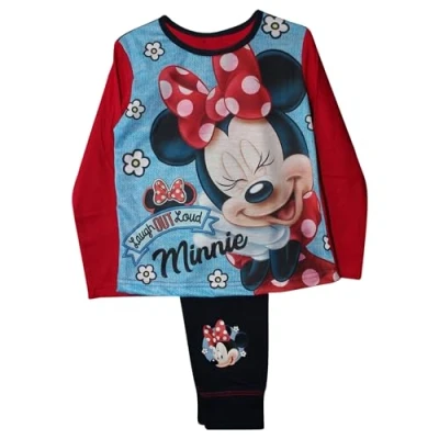 Image of Disney Minnie Mouse Girls Pyjamas Pjs Sizes 4 10 Years (as8, age, 7_years, 8_years, regular) Red