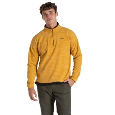 Image of Craghoppers Mens Esk Half Zip Fleece Pullover Sweater, Warbl Yellow, XS UK