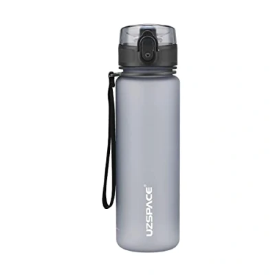 Image of OM SUPPLIES Water Bottle Fruit Infuser Sports 500ml, BPA Free Tritan Non Toxic Plastic, Leakproof (Grey)