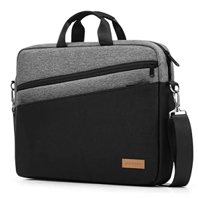 Image of bagasin 15 15.6 16 inch Laptop Computer PC Shoulder Bag Carrying Case, Water Repellent Fabric Briefcase, Lightweight Toploader, Business Casual or School