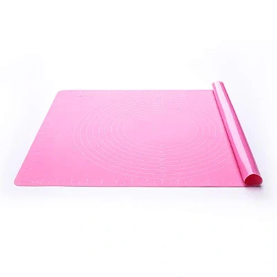 Image of LONGFITE 24&#039;&#039;x20&#039;&#039; Extra Large Silicone Baking Mat, Multipurpose Nonstick Pastry Heat Resistant Nonskid Table Mat Countertop Protector (Extra Pink with Scale)