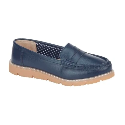 Image of Jo &amp; Joe Women’s Real Suede Leather Penny Loafer Comfortable Smart/Casual Flat Slip on Boat Shoe in Sizes 4 8 (Royal Blue, UK Footwear Size System, Adult, Women, Numeric, Medium, 8)