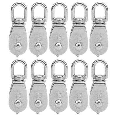 Image of Stainless Steel Pulley, M15 Single 304 Lifting Pulley for Cable, Cable Block, Ropes and 35 kg (10 Pieces)