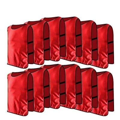 Image of 12 Pack Jerseys Bibs Breathable Adults Football Scrimmage Training Vests for Volleyball Soccer Basketball (Color : Red) Sportinggoods Supplies