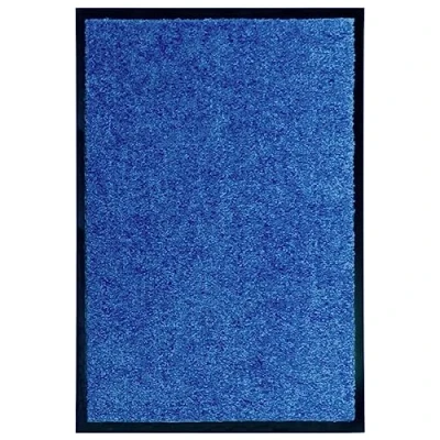 Image of vidaXL Doormat Washable Non slip Home Garden Wash and Clean Mat Barrier Welcome Entrance Rug for Front Door Dirt Trapper Shoes Scraper Blue