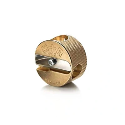 Image of Fine&amp;Candy Brass Pencil Sharpener with Double Hole, for Pencils, Robust and Quality Blades, Gold