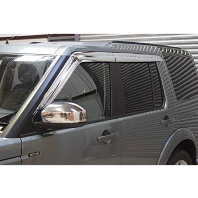 Image of AUTO CLOVER Chrome Wind Deflectors Set for Land Rover Discovery 3 &amp; 4 (4 pieces)