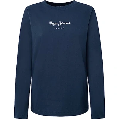 Image of Pepe Jeans Women&#039;s Wendys Ls T Shirt, Blue (Dulwich), XS