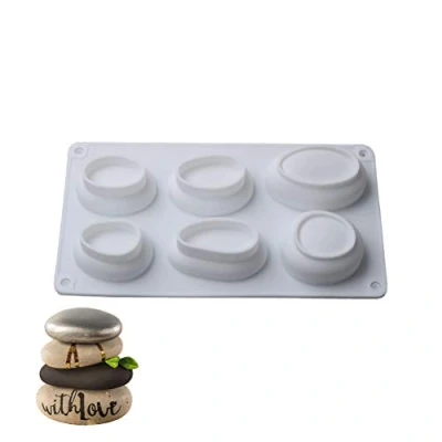 Image of Macabolo Cake Mould, 3D Cobblestone Shaped Silicone Baking Mould Pastry Fondant Chocolate Decoration Dessert Making Tool