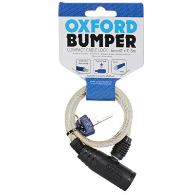 Image of Oxford: Bumper cable lock Clear 6mm x 600mm 0.6m