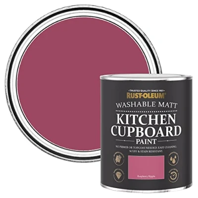 Image of Rust Oleum Pink Kitchen Cupboard Paint in Matt Finish Raspberry Ripple 750ml