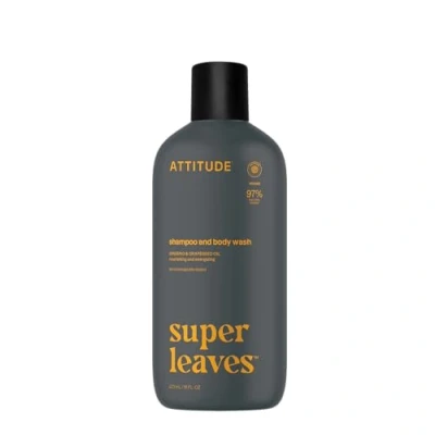 Image of ATTITUDE 2 in 1 Body Wash and Hair Shampoo, EWG Verified Shower Gel, Dermatologically Tested, Made with Naturally Derived Ingredients, Vegan Personal Care, Ginseng Grapeseed Oil, 473 mL