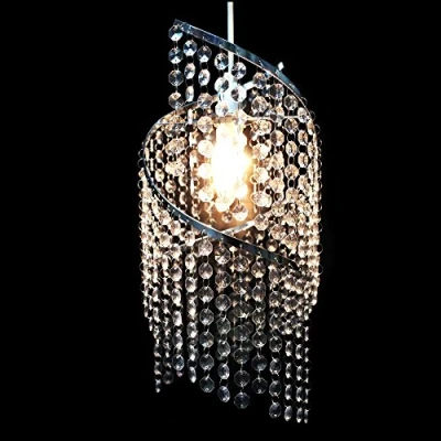 Image of Luxury Chandelier Style Ceiling Light Shade Pendant Acrylic Crystal Bead Droplet [SPIRAL DROPLET]
