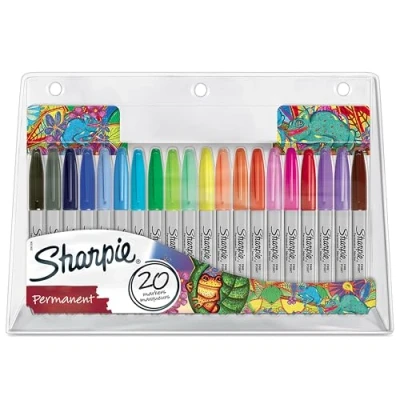 Image of Sharpie Permanent Marker Set Exclusive Colour Assortment Fine Point 20 Count