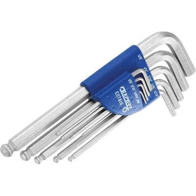 Image of Britool E117816B 3/32 3/8 inch Hex Key Set with Long Ball End Imperial (9 Pieces)