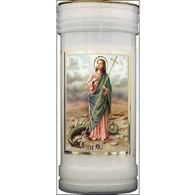 Image of St. Martha candle 72 hour burn Novena Prayer Saint Catholic 15cm White