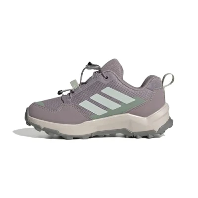 Image of Adidas Terrex AX4S Speed Unisex Hiking shoes for kids, Size: 5, Preloved fig/green/silver green Imitation leather/ textile