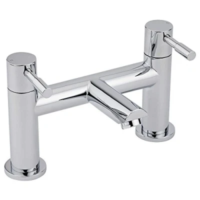Image of Milano Mirage Modern Bath Filler Tap Lever Handles Chrome