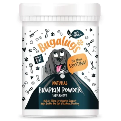 Image of Bugalugs Pumpkin Powder for Dogs 100% Pure Dog Food Topper, Puree Naturally Rich in Prebiotics &amp; Fibre Gut Health Healthy Stools 200g