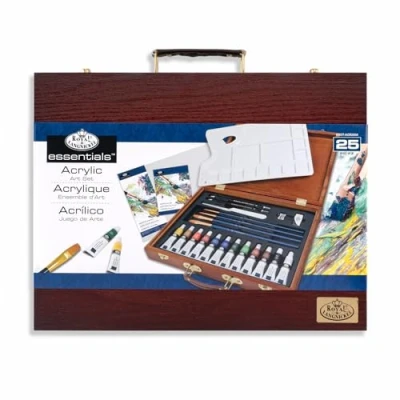 Image of Royal Brush Wooden Box Art Set Acrylic Painting 25 Piece, Multicolour, 5.71x33.65x26.67 cm