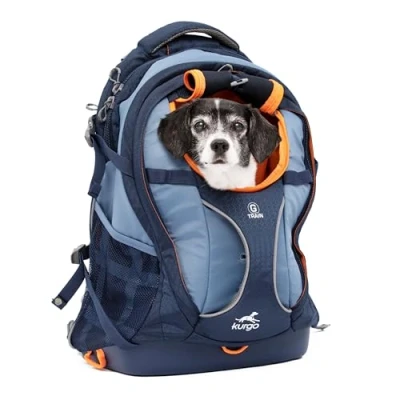 Image of Kurgo G Train Dog Carrier Backpack for Small Pets, Backpacks Dogs and Cats, Ideal Hiking or Travel, Waterproof Bottom, Navy Blue