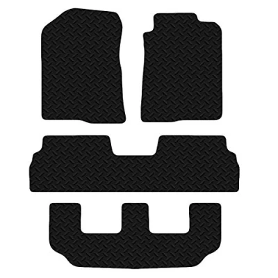 Image of Carsio Car Mats 4pc Set For Toyota Corolla Verso 2004 2009 Tailored Fit Rubber Floor Mat Complete Accessory Black Custom Fitted Anti Slip Backing, Heavy Duty &amp; Waterproof