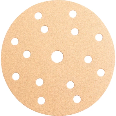 Image of Mirka Gold Universal sanding Paper Ø 150mm discs Grip 15 hole, grit P80, 100 pcs / For plaster, filler, chipboard, wood, varnish