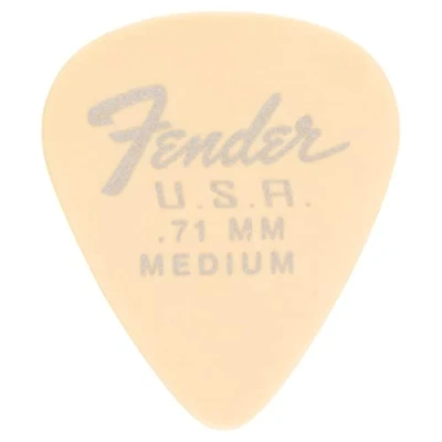 Image of Fender® Dura Tone Delrin Pick 351 Shape Pack of 12 Plectrums Medium 0.71 Olympic White