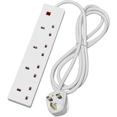 Image of STATUS Multi Plug Extension 4 Socket Cable 1m Lead 4WS1M20