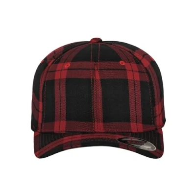 Image of Flexfit Tartan Cap, Size: L/XL, Blk/red